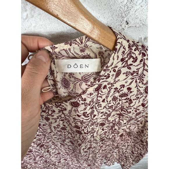 Doen Women's Loire Dress Mini Earl Floral Long Sleeves In Blush Size Small - Picture 2 of 5